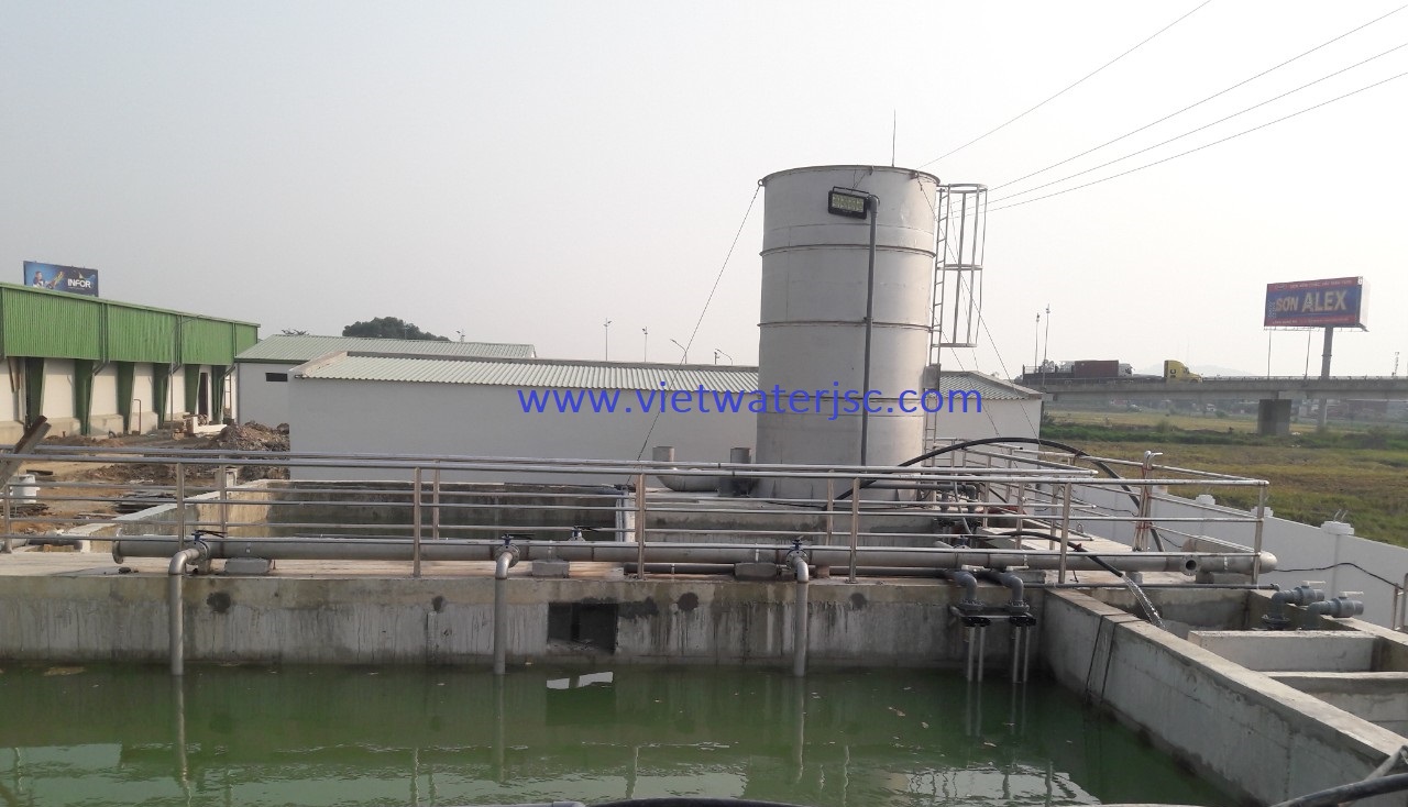 Hình ảnh: Hệ thống xử lý nước thải giết mổ gia súc ( tháp xử lý Nitơ)