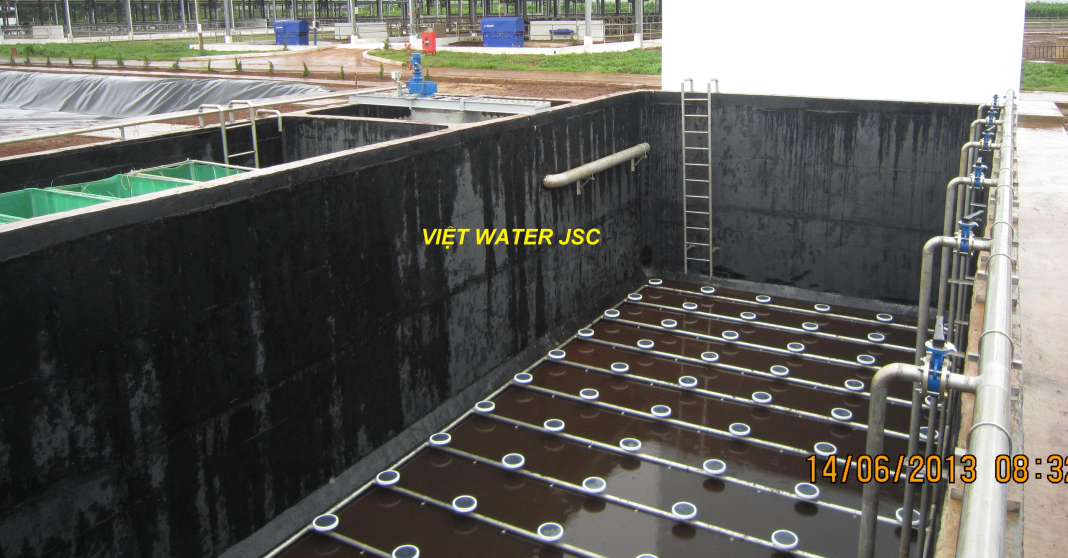 Hệ thống xử lý nước thải bằng bê tông, gạch